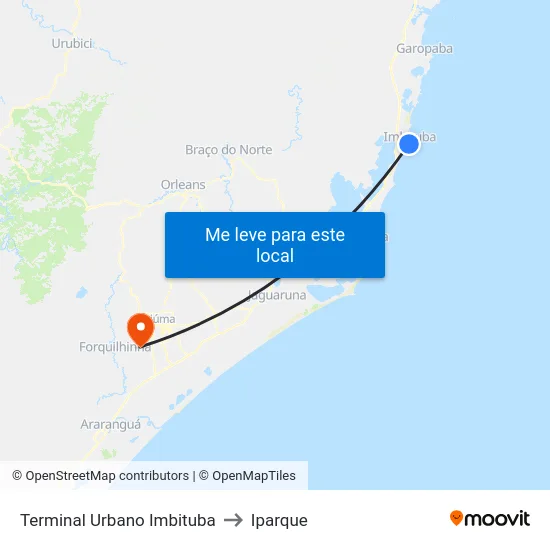 Terminal Urbano Imbituba to Iparque map