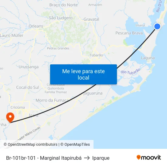 Br-101br-101 - Marginal Itapirubá to Iparque map