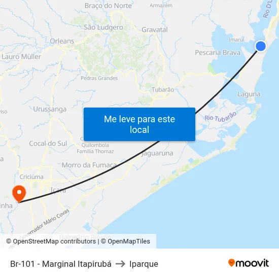 Br-101 - Marginal Itapirubá to Iparque map