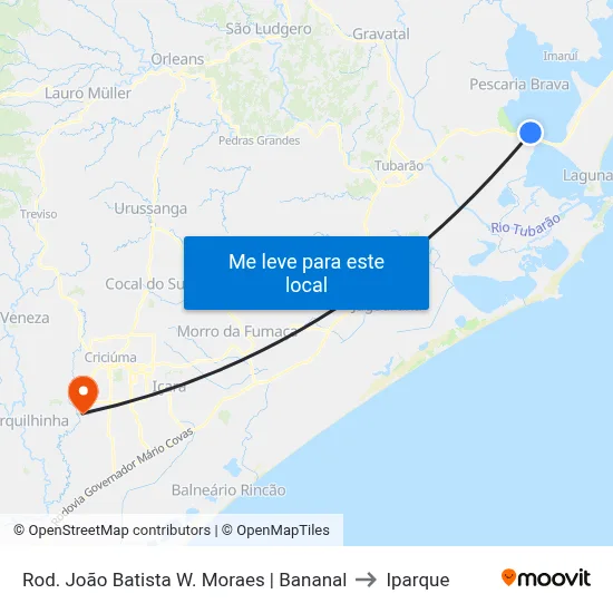 Rod. João Batista W. Moraes | Bananal to Iparque map