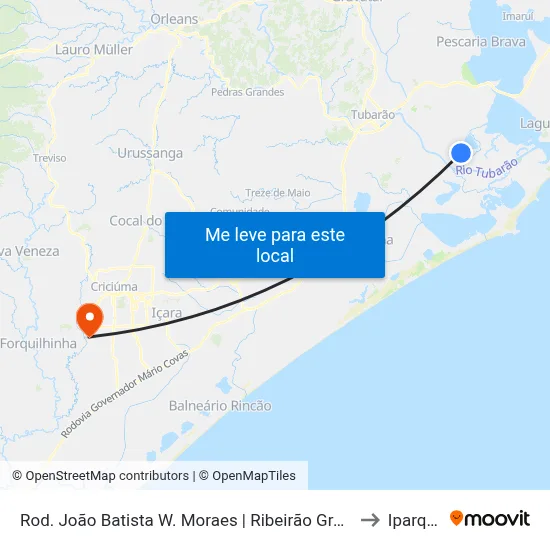 Rod. João Batista W. Moraes | Ribeirão Grande to Iparque map