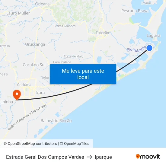Estrada Geral Dos Campos Verdes to Iparque map