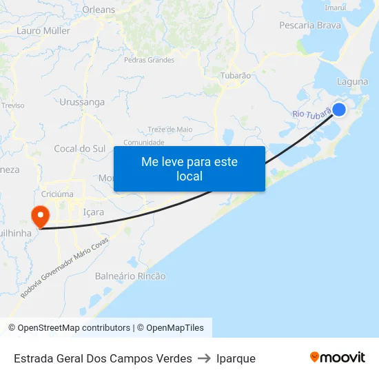 Estrada Geral Dos Campos Verdes to Iparque map