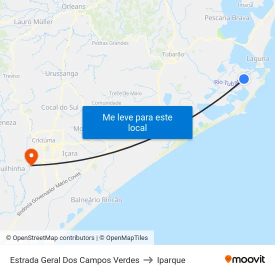 Estrada Geral Dos Campos Verdes to Iparque map