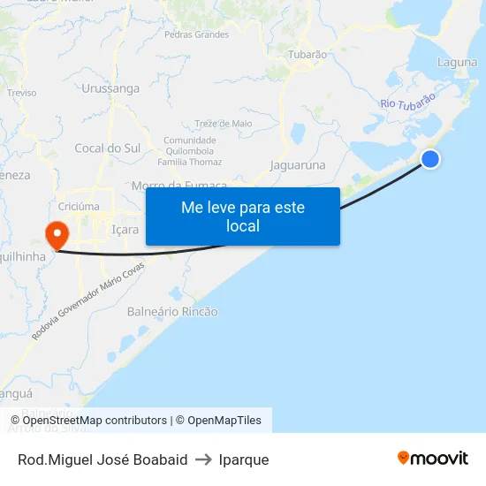 Rod.Miguel José Boabaid to Iparque map