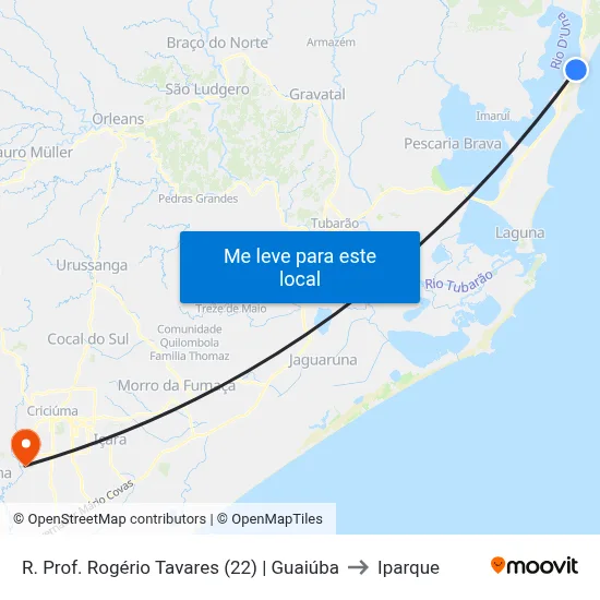 R. Prof. Rogério Tavares (22) | Guaiúba to Iparque map