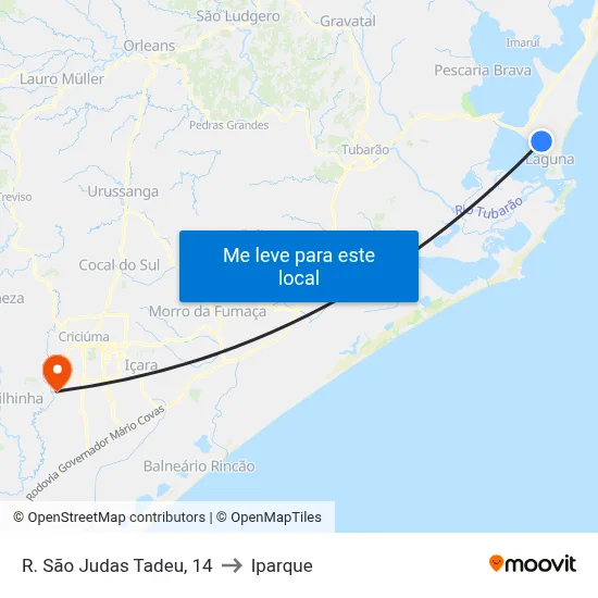 R. São Judas Tadeu, 14 to Iparque map