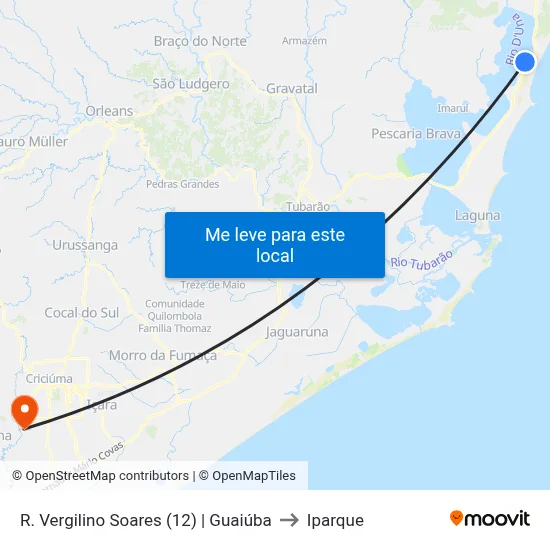 R. Vergilino Soares (12) | Guaiúba to Iparque map