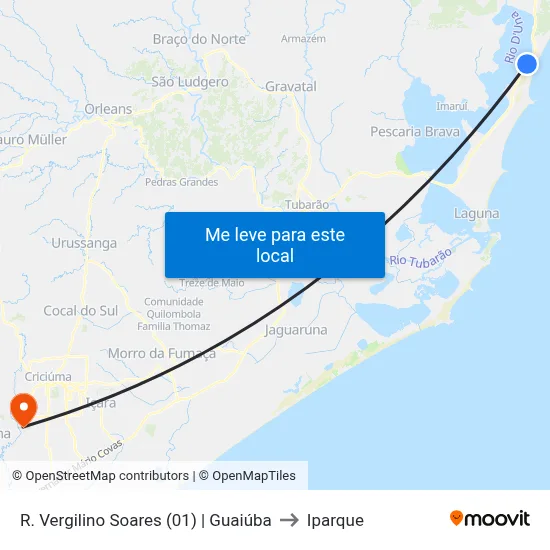 R. Vergilino Soares (01) | Guaiúba to Iparque map