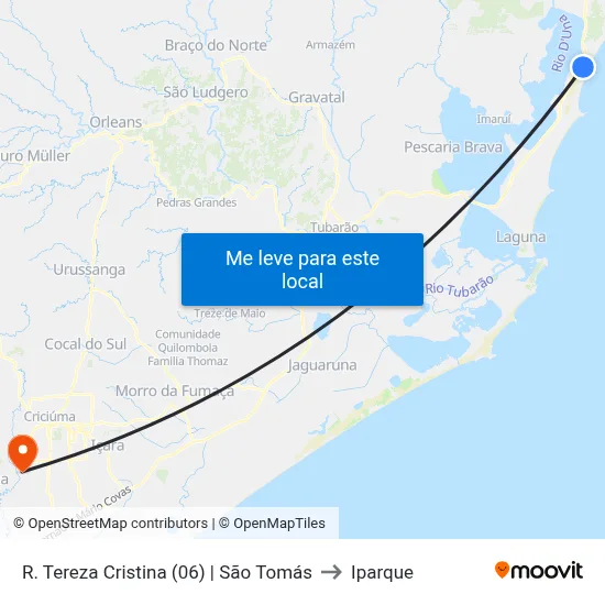 R. Tereza Cristina (06) | São Tomás to Iparque map