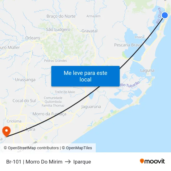 Br-101 | Morro Do Mirim to Iparque map