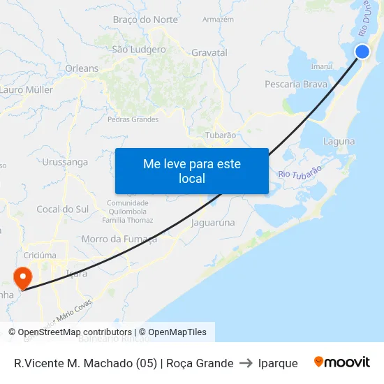R.Vicente M. Machado (05) | Roça Grande to Iparque map