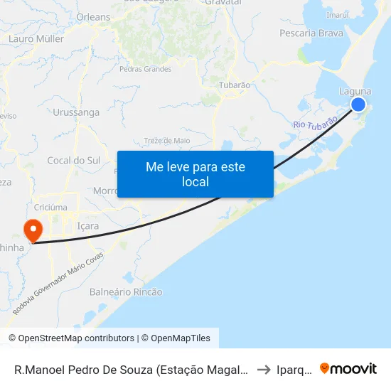 R.Manoel Pedro De Souza (Estação Magalhães) to Iparque map