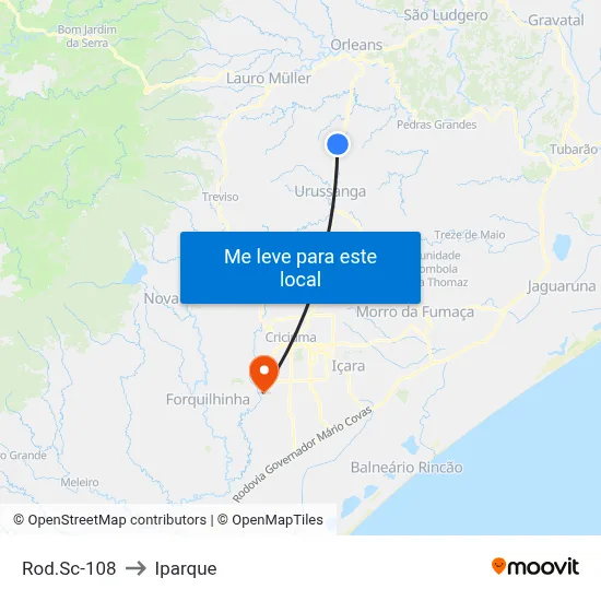 Rod.Sc-108 to Iparque map