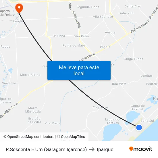 R.Sessenta E Um (Garagem Içarense) to Iparque map