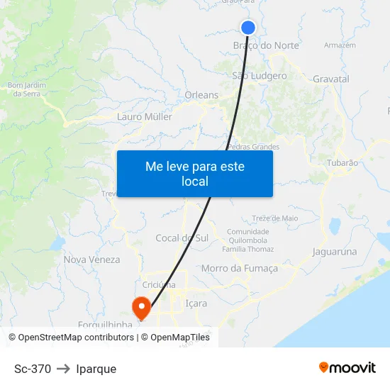 Sc-370 to Iparque map