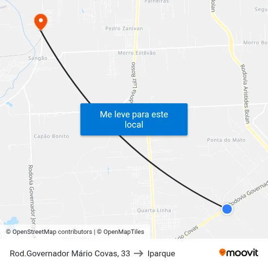 Rod.Governador Mário Covas, 33 to Iparque map