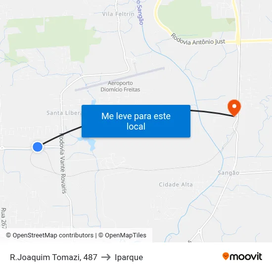 R.Joaquim Tomazi, 487 to Iparque map