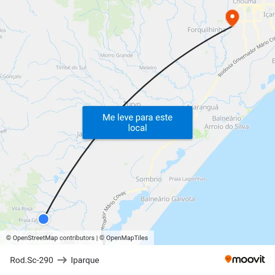 Rod.Sc-290 to Iparque map