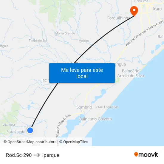Rod.Sc-290 to Iparque map