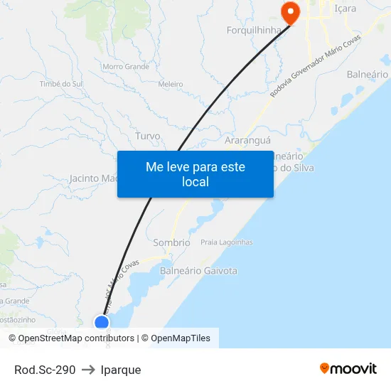 Rod.Sc-290 to Iparque map