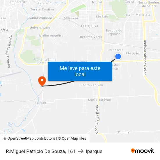 R.Miguel Patricio De Souza, 161 to Iparque map