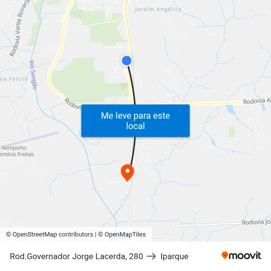 Rod.Governador Jorge Lacerda, 280 to Iparque map