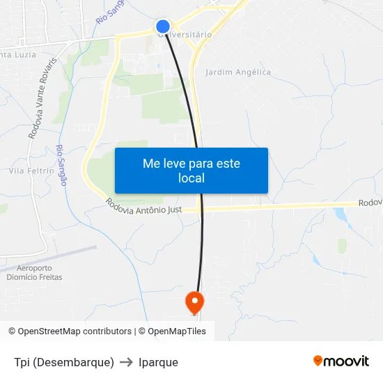 Tpi (Desembarque) to Iparque map