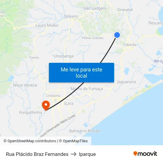 Rua Plácido Braz Fernandes to Iparque map