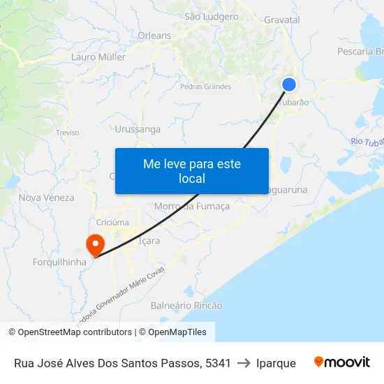 Rua José Alves Dos Santos Passos, 5341 to Iparque map