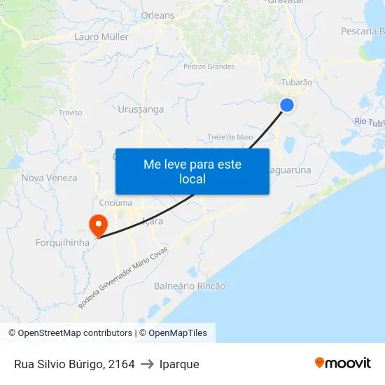 Rua Silvio Búrigo, 2164 to Iparque map