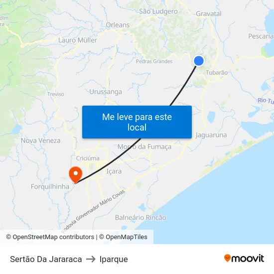 Sertão Da Jararaca to Iparque map