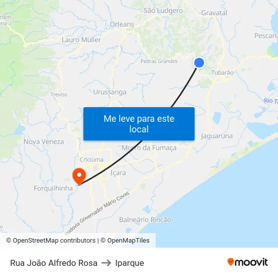 Rua João Alfredo Rosa to Iparque map
