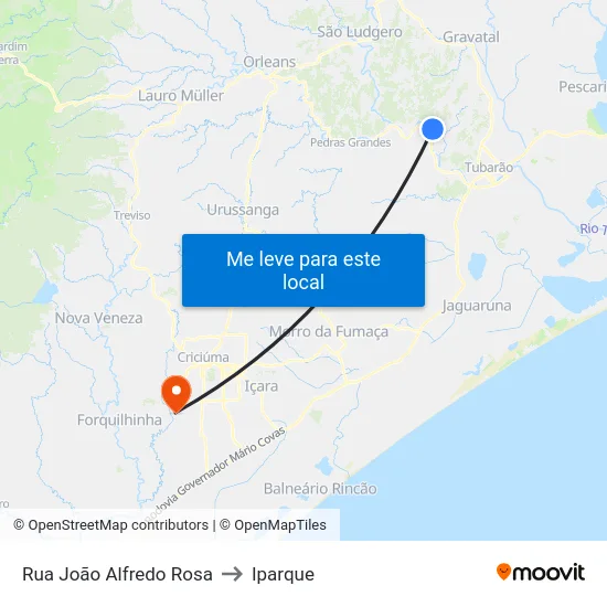 Rua João Alfredo Rosa to Iparque map