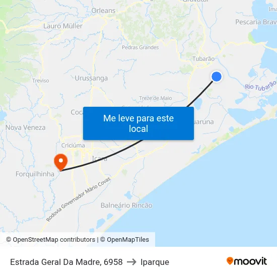 Estrada Geral Da Madre, 6958 to Iparque map