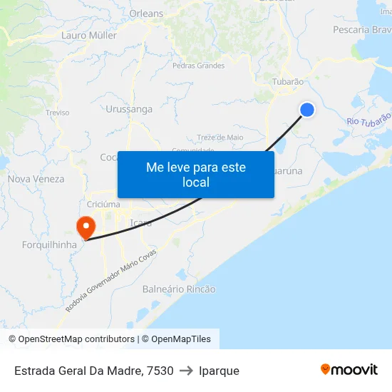 Estrada Geral Da Madre, 7530 to Iparque map