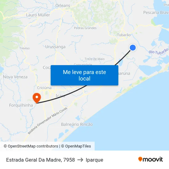 Estrada Geral Da Madre, 7958 to Iparque map