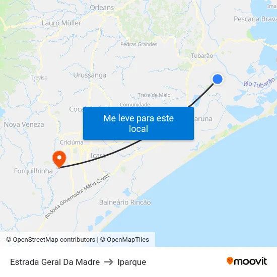 Estrada Geral Da Madre to Iparque map