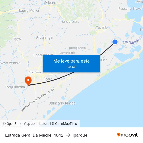 Estrada Geral Da Madre, 4042 to Iparque map