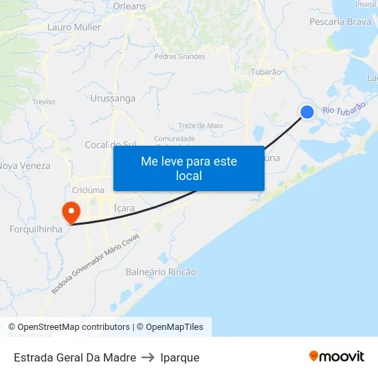 Estrada Geral Da Madre to Iparque map