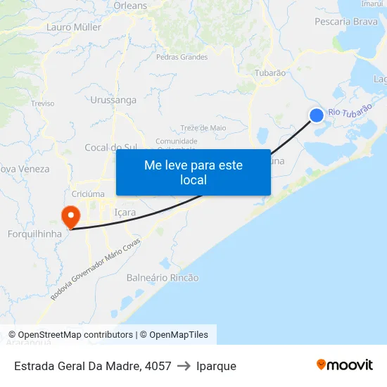 Estrada Geral Da Madre, 4057 to Iparque map
