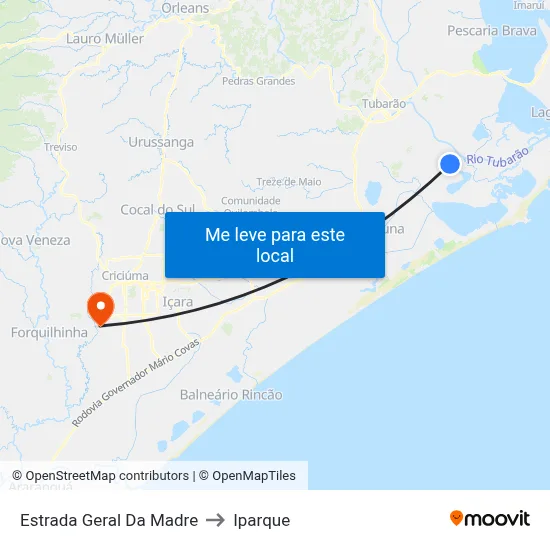 Estrada Geral Da Madre to Iparque map