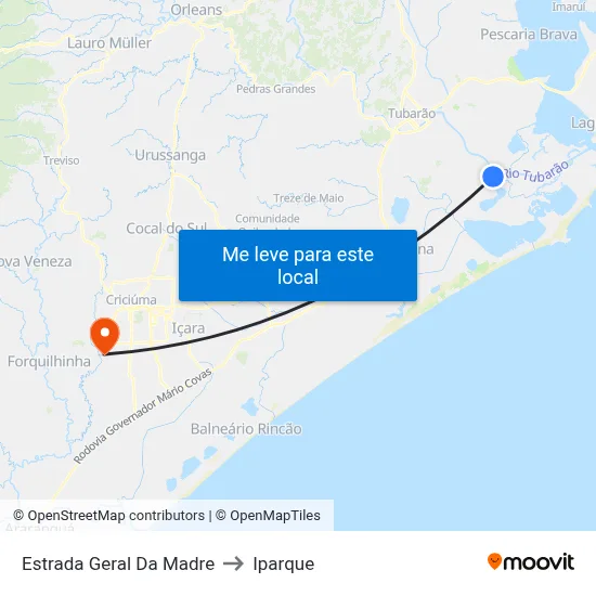 Estrada Geral Da Madre to Iparque map