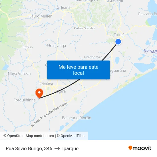 Rua Silvio Búrigo, 346 to Iparque map