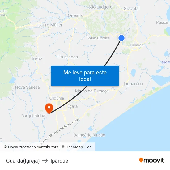 Guarda(Igreja) to Iparque map