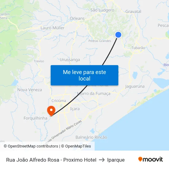 Rua João Alfredo Rosa - Proximo Hotel to Iparque map