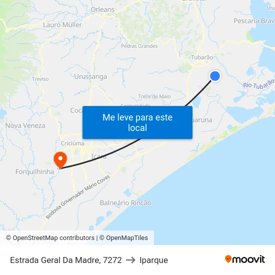 Estrada Geral Da Madre, 7272 to Iparque map