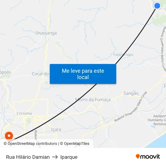 Rua Hilário Damian to Iparque map