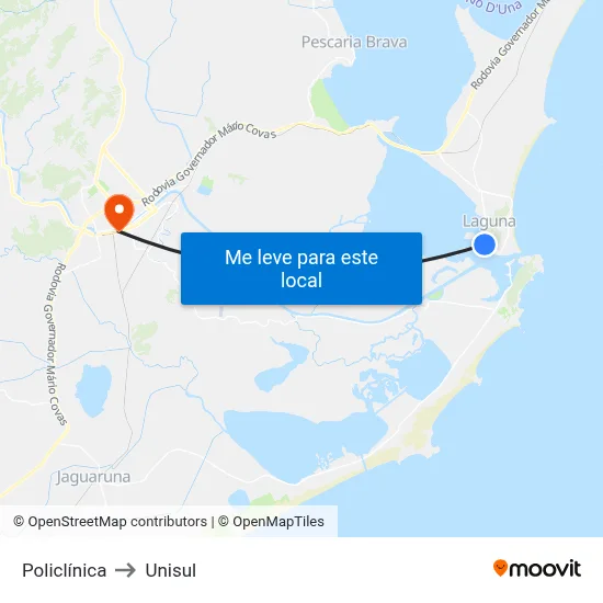 Policlínica to Unisul map