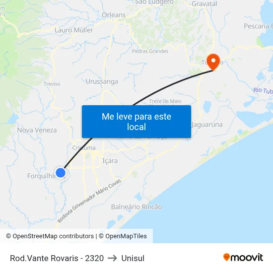 Rod.Vante Rovaris - 2320 to Unisul map